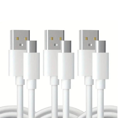 3 PACK White 10FT USB-C Cable Charging Cord