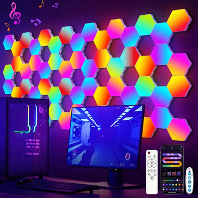 Hexagon Wall Lights RGB Panel Xtra Size